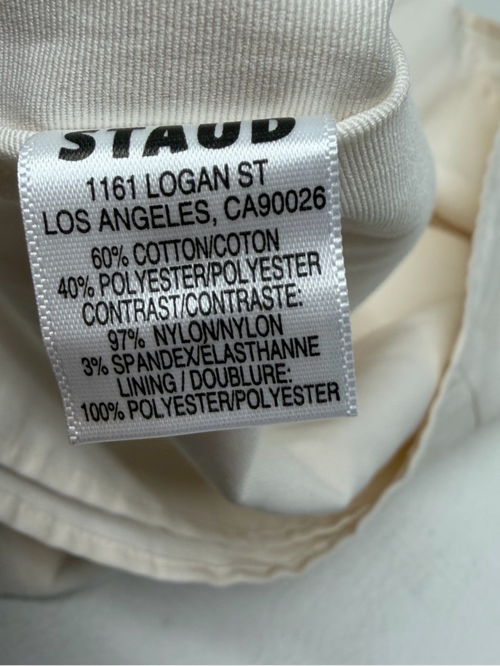 STAUD Cream Bow-Detail Mini Dress size small - Picture 7 of 9